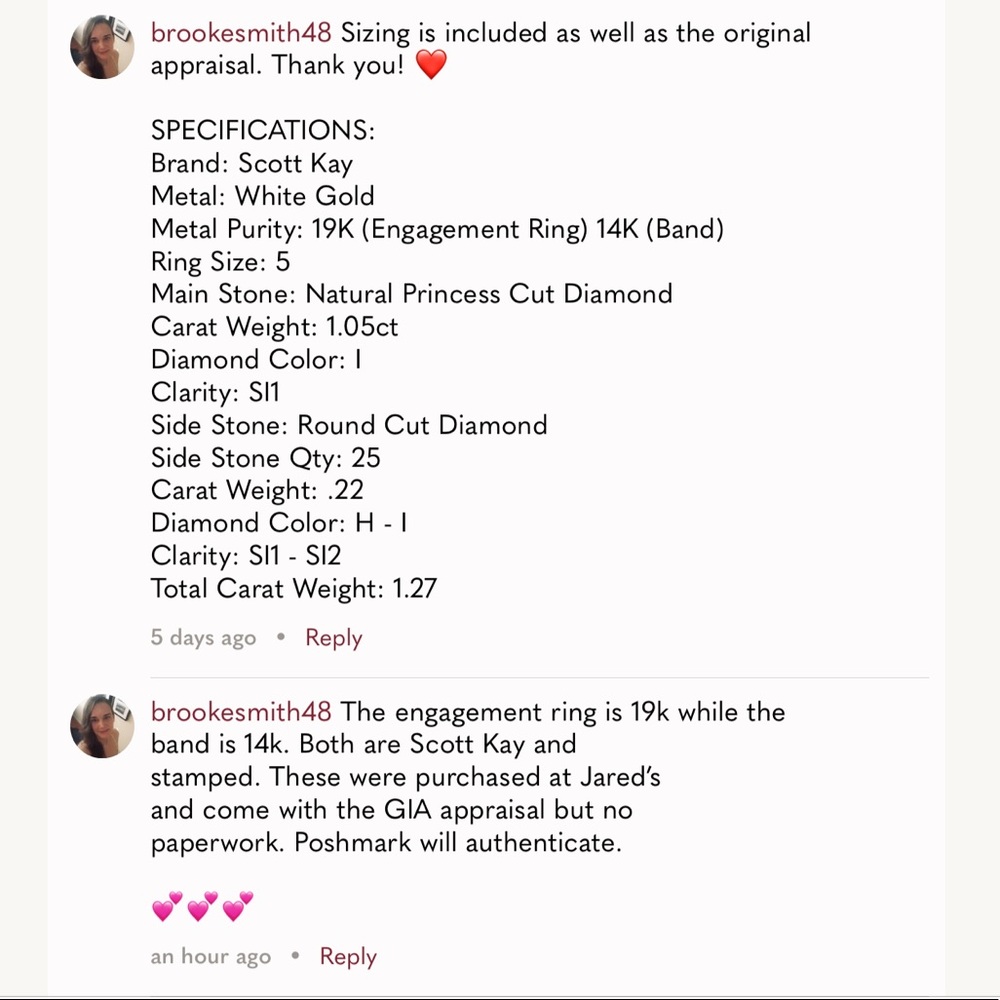💕Scott Kay 1.05ct Princess Cut w/Band & Appraisal - Picture 12 of 13